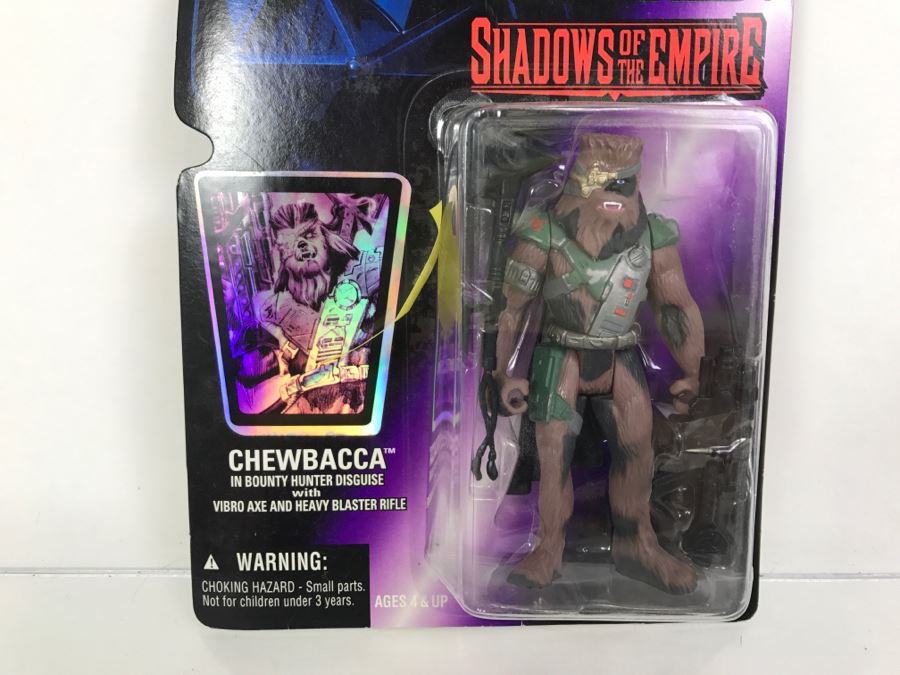 STAR WARS Shadows Of The Empire Chewbacca In Bounty Hunter Disguise With Vibro Axe And Heavy Blaster Rifle Kenner Hasbro 1996 96905/69562 [Photo 4]