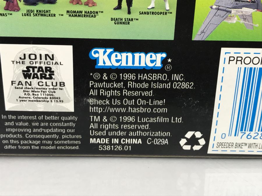 STAR WARS The Power Of The Force Rebel Alliance Speeder Bike With Luke Skywalker In Endor Gear Hasbro Kenner 1996 69760/69651 New In Box [Photo 11]