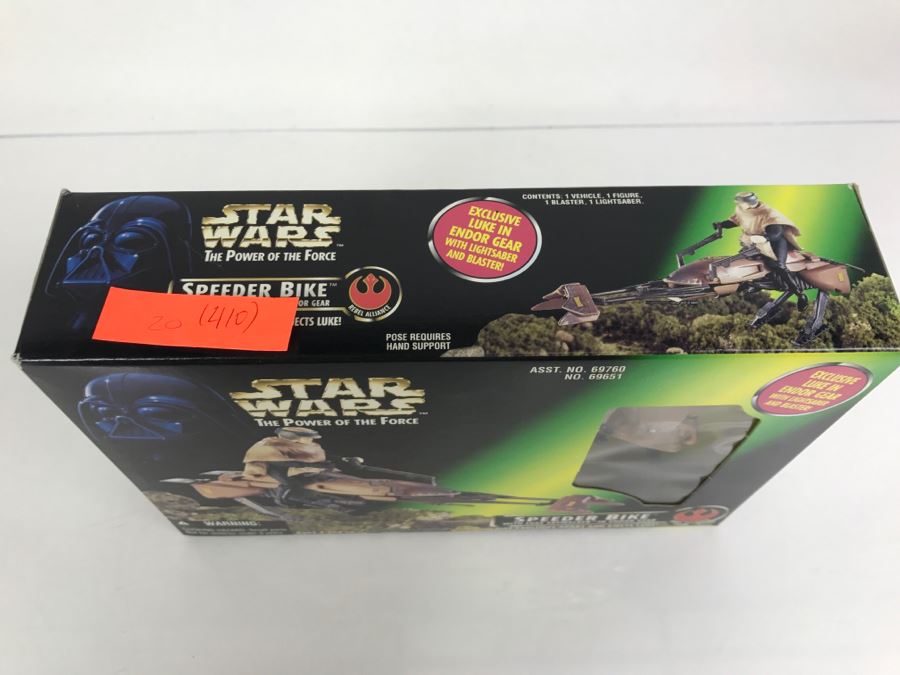 STAR WARS The Power Of The Force Rebel Alliance Speeder Bike With Luke Skywalker In Endor Gear Hasbro Kenner 1996 69760/69651 New In Box [Photo 12]