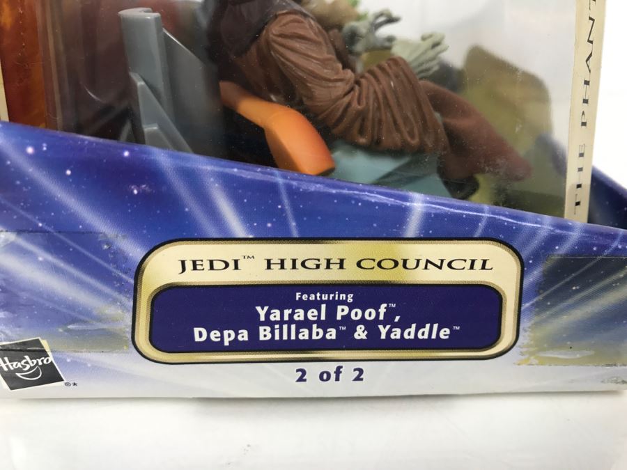 STAR WARS The Phantom Menace Jedi High Council Featuring Yarael Poof, Depa Billaba and Yaddle Hasbro 2003 84701/84997 New In Box [Photo 9]