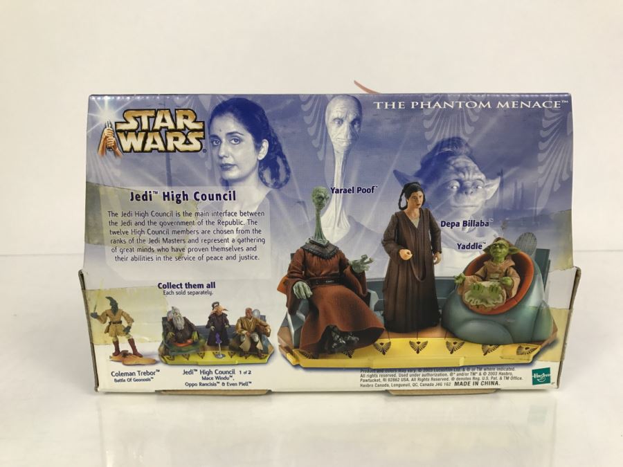 STAR WARS The Phantom Menace Jedi High Council Featuring Yarael Poof, Depa Billaba and Yaddle Hasbro 2003 84701/84997 New In Box [Photo 10]