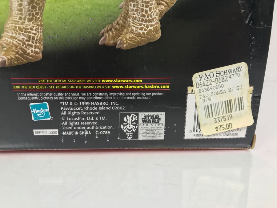 STAR WARS Episode 1 Fambaa With Shield Generator and Gungan Warrior Hasbro 1999 84369 New In Box [Photo 14]