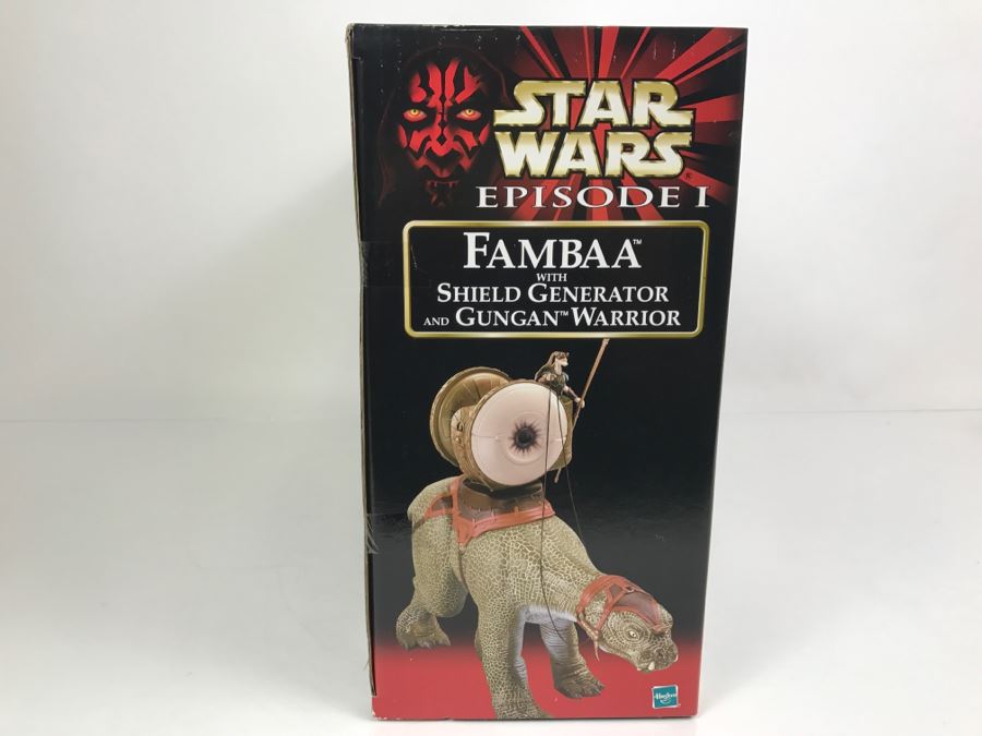 STAR WARS Episode 1 Fambaa With Shield Generator and Gungan Warrior Hasbro 1999 84369 New In Box [Photo 10]