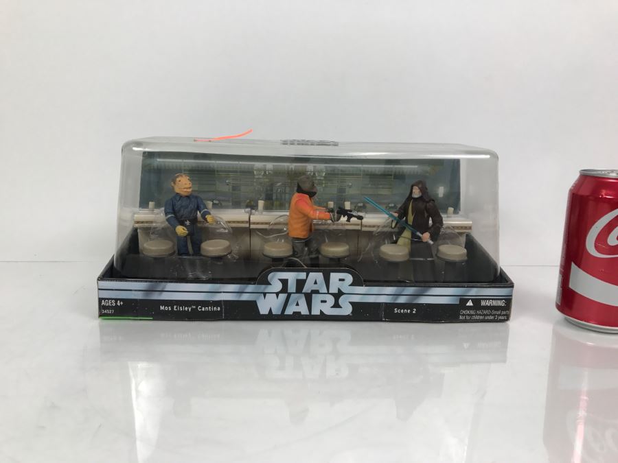 STAR WARS Mos Eisley Cantina Scene 2 Obi-Wan Kenobi, Ponda Baba, And Zutton Hasbro 2004 34527 New In Box [Photo 2]
