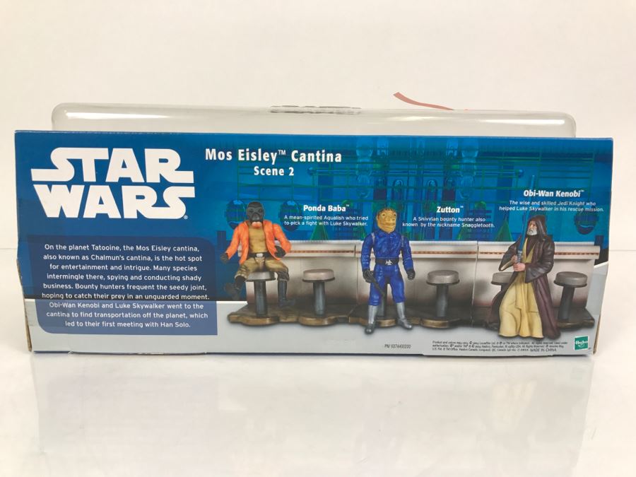 STAR WARS Mos Eisley Cantina Scene 2 Obi-Wan Kenobi, Ponda Baba, And Zutton Hasbro 2004 34527 New In Box [Photo 9]