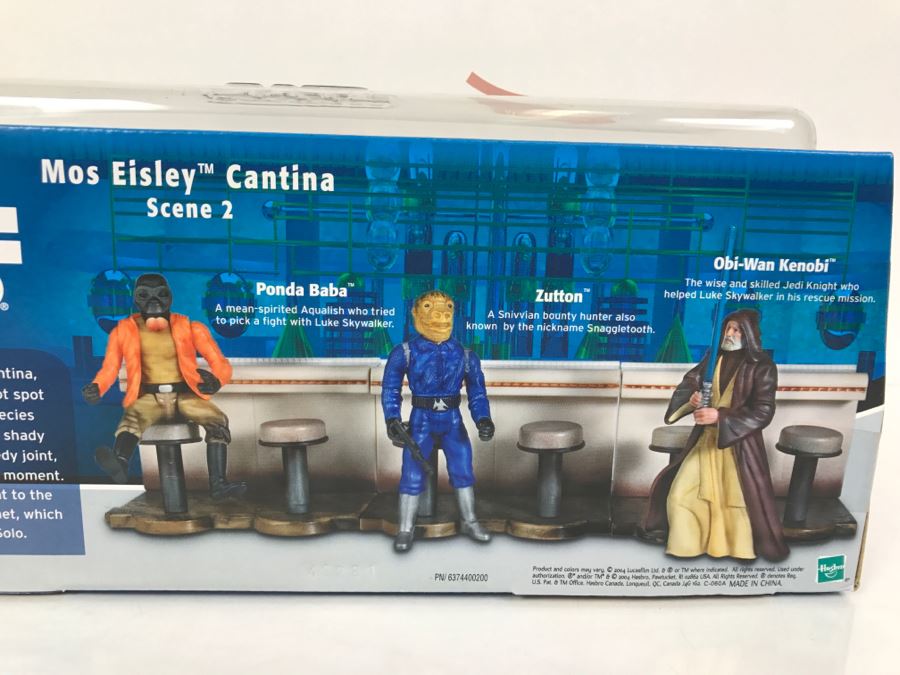 STAR WARS Mos Eisley Cantina Scene 2 Obi-Wan Kenobi, Ponda Baba, And Zutton Hasbro 2004 34527 New In Box [Photo 11]