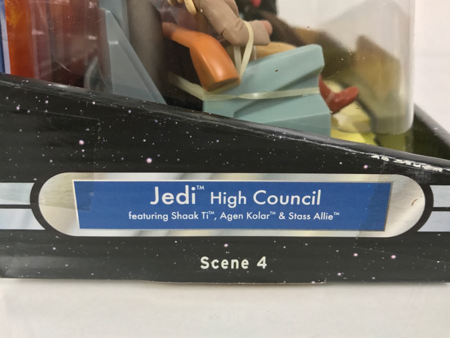 STAR WARS Scene 4 Jedi High Council Shaak Ti, Agen Kolar, And Stass Allie Hasbro 2004 32163 New In Box [Photo 8]