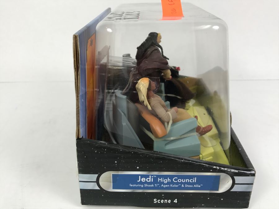 STAR WARS Scene 4 Jedi High Council Shaak Ti, Agen Kolar, And Stass Allie Hasbro 2004 32163 New In Box [Photo 7]