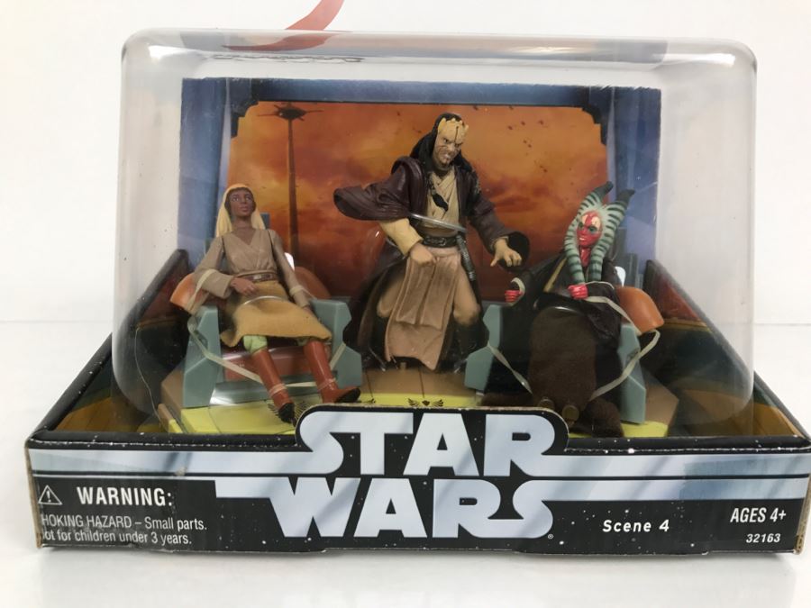 STAR WARS Scene 4 Jedi High Council Shaak Ti, Agen Kolar, And Stass Allie Hasbro 2004 32163 New In Box [Photo 1]