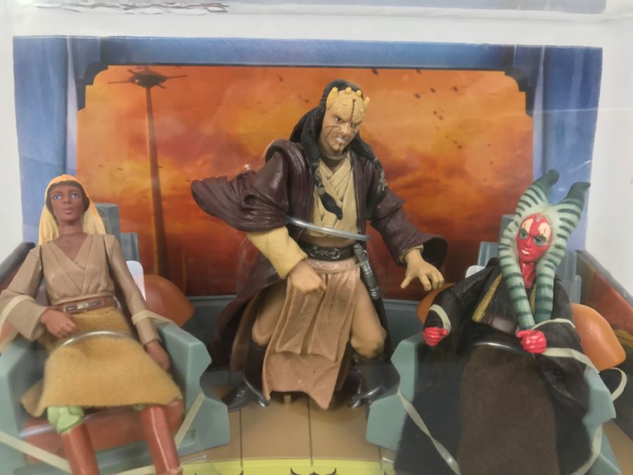 STAR WARS Scene 4 Jedi High Council Shaak Ti, Agen Kolar, And Stass Allie Hasbro 2004 32163 New In Box [Photo 4]