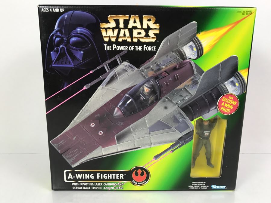 STAR WARS The Power Of The Force Rebel Alliance A-Wing Fighter With Pivoting Laser Cannons And Retractable Tripod Landing Gear Kenner Hasbro 1997 69590/69732 New In A Box [Photo 2]