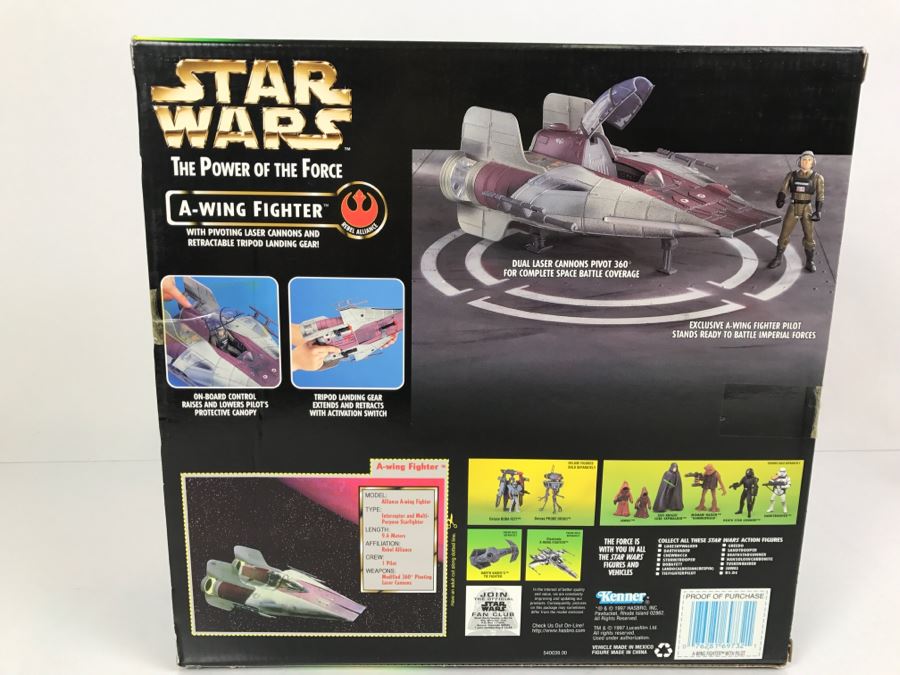 STAR WARS The Power Of The Force Rebel Alliance A-Wing Fighter With Pivoting Laser Cannons And Retractable Tripod Landing Gear Kenner Hasbro 1997 69590/69732 New In A Box [Photo 7]