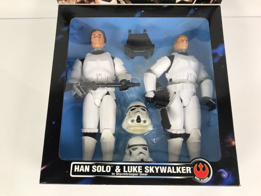STAR WARS Collector Series Rebel Alliance Han Solo and Luke Skywalker In Stormtrooper Gear Limited Edition For KB Toys Kenner Hasbro 1996 27867 New In Box [Photo 8]
