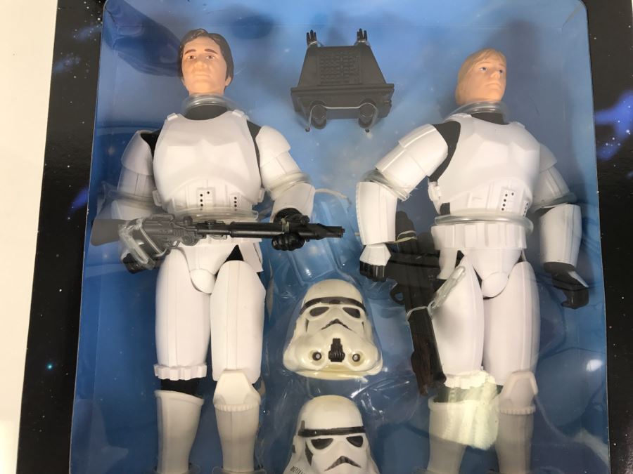 STAR WARS Collector Series Rebel Alliance Han Solo and Luke Skywalker In Stormtrooper Gear Limited Edition For KB Toys Kenner Hasbro 1996 27867 New In Box [Photo 14]