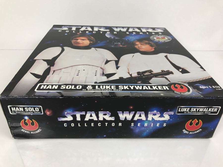 STAR WARS Collector Series Rebel Alliance Han Solo and Luke Skywalker In Stormtrooper Gear Limited Edition For KB Toys Kenner Hasbro 1996 27867 New In Box [Photo 6]
