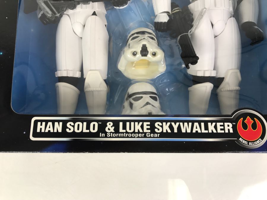 STAR WARS Collector Series Rebel Alliance Han Solo and Luke Skywalker In Stormtrooper Gear Limited Edition For KB Toys Kenner Hasbro 1996 27867 New In Box [Photo 9]