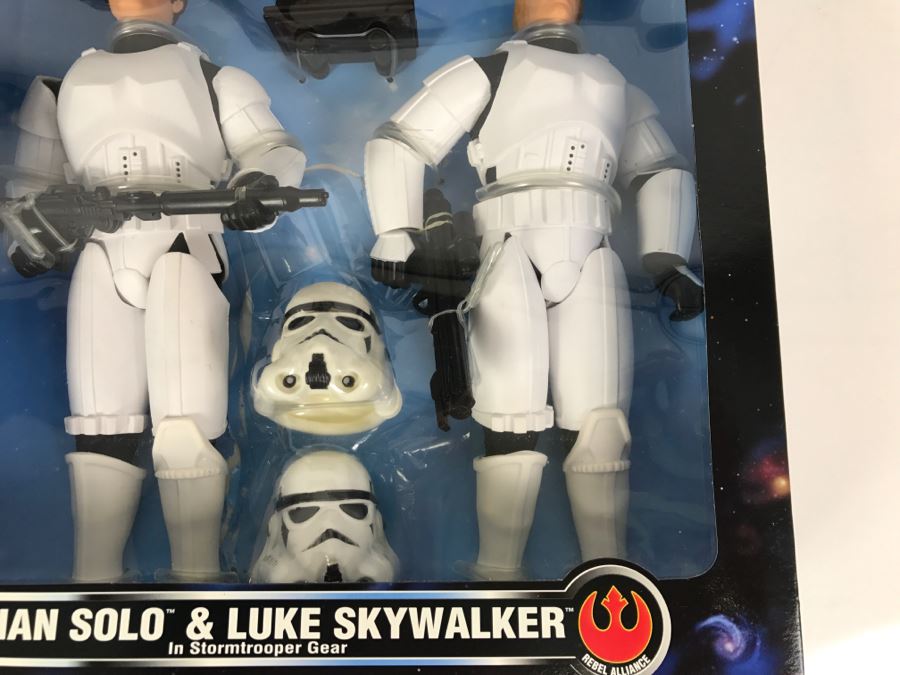 STAR WARS Collector Series Rebel Alliance Han Solo and Luke Skywalker In Stormtrooper Gear Limited Edition For KB Toys Kenner Hasbro 1996 27867 New In Box [Photo 13]