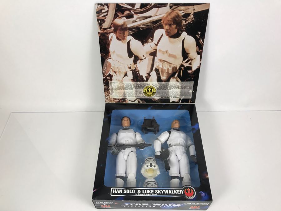 STAR WARS Collector Series Rebel Alliance Han Solo and Luke Skywalker In Stormtrooper Gear Limited Edition For KB Toys Kenner Hasbro 1996 27867 New In Box