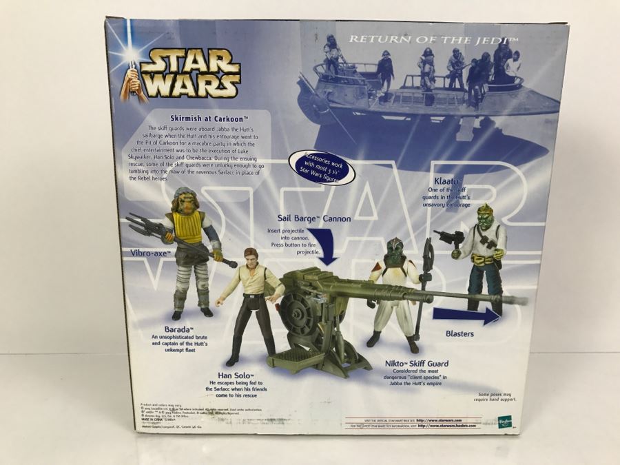 STAR WARS Return Of The Jedi Skirmish At Carkoon With Barada, Han Solo, Nikto Skiff Guard, and Klaatu Hasbro 2004 34511 New In Box [Photo 11]