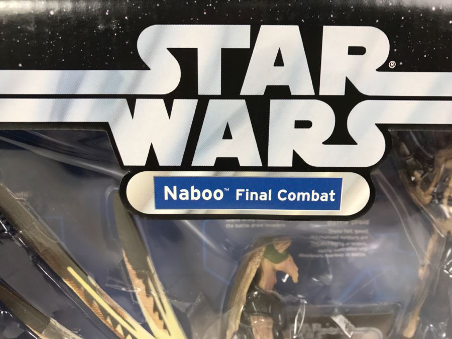 STAR WARS Naboo Final Combat With Battle Droid, Captian Tarpals, Naboo Palace Guard, Gungan Soldier, And Kaadu Hasbro 2004 34514 New In Box [Photo 3]