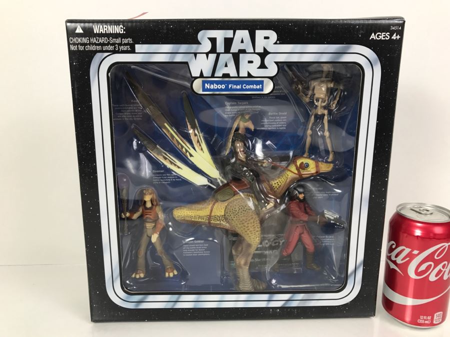 STAR WARS Naboo Final Combat With Battle Droid, Captian Tarpals, Naboo Palace Guard, Gungan Soldier, And Kaadu Hasbro 2004 34514 New In Box [Photo 15]