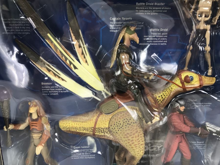 STAR WARS Naboo Final Combat With Battle Droid, Captian Tarpals, Naboo Palace Guard, Gungan Soldier, And Kaadu Hasbro 2004 34514 New In Box [Photo 4]