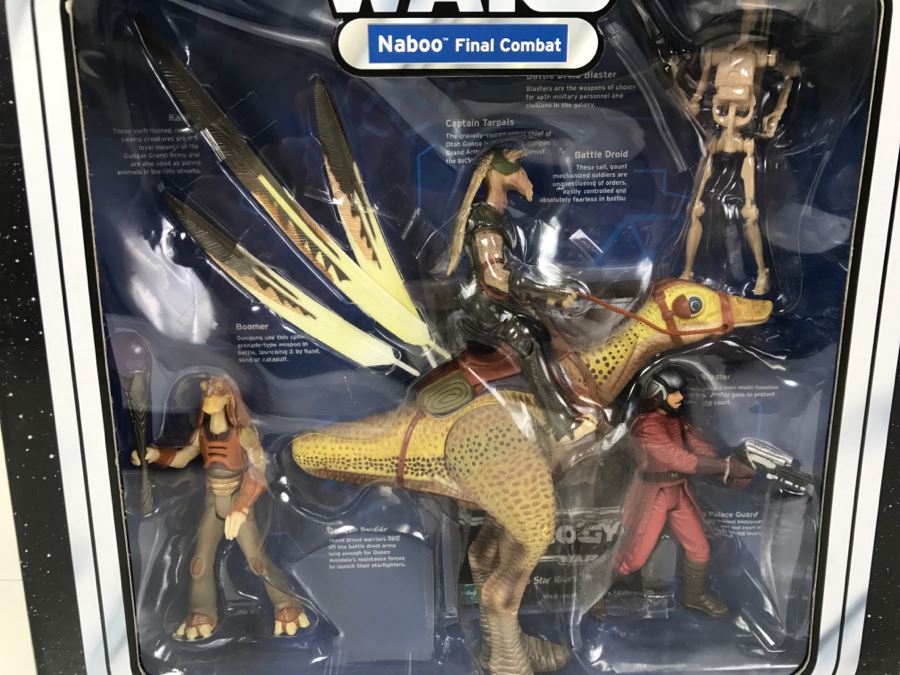 STAR WARS Naboo Final Combat With Battle Droid, Captian Tarpals, Naboo Palace Guard, Gungan Soldier, And Kaadu Hasbro 2004 34514 New In Box [Photo 8]