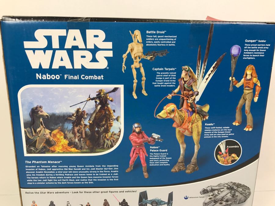 STAR WARS Naboo Final Combat With Battle Droid, Captian Tarpals, Naboo Palace Guard, Gungan Soldier, And Kaadu Hasbro 2004 34514 New In Box [Photo 11]