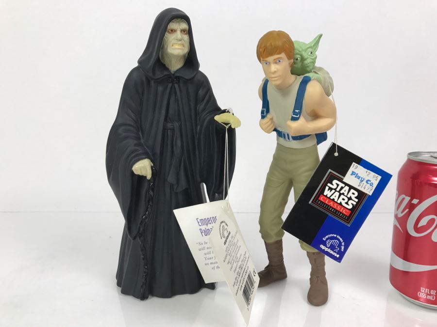 STAR WARS Classic Collectors Series Emperor Palpatine And Luke Skywalker With Yoda Applause 1995 New With Tags