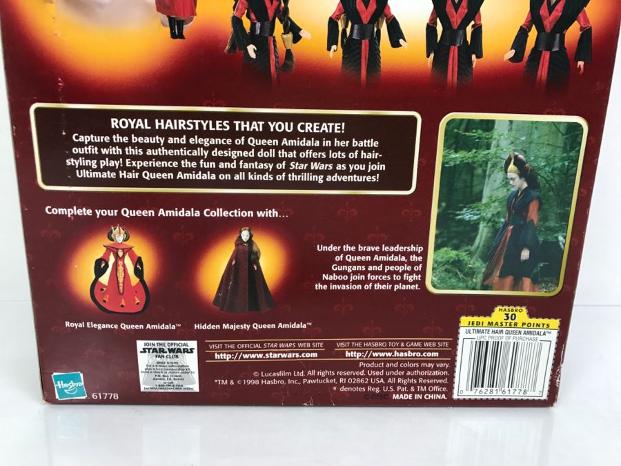STAR WARS Episode 1 Queen Amidala Collection Ultimate Hair Queen Amidala Hasbro 1998 61778 New In box [Photo 12]