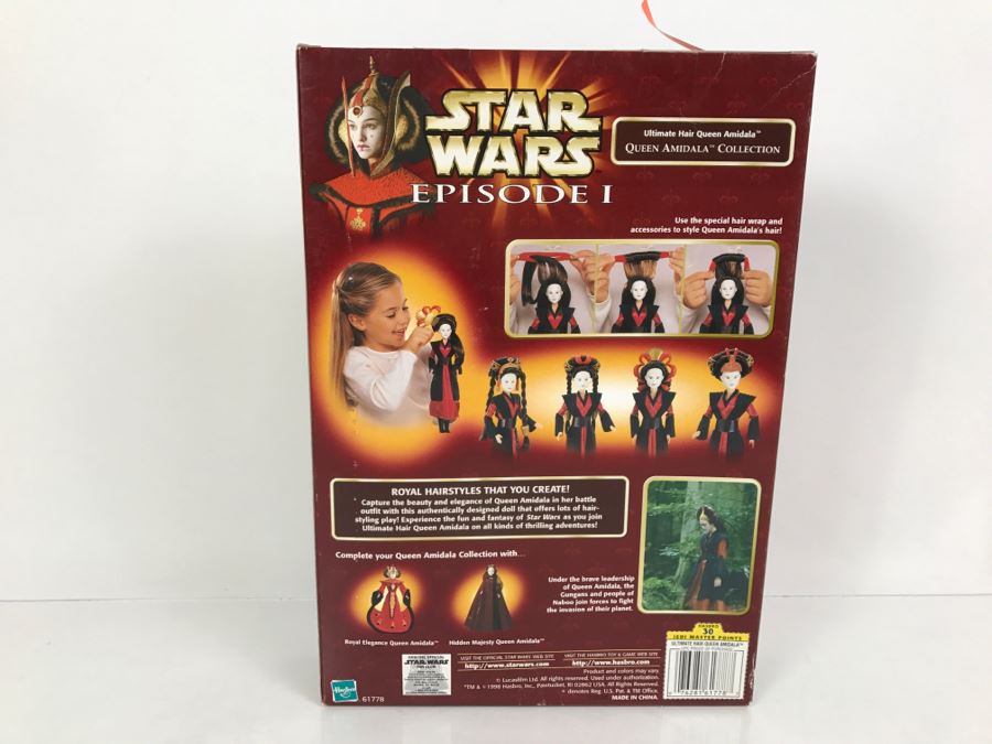STAR WARS Episode 1 Queen Amidala Collection Ultimate Hair Queen Amidala Hasbro 1998 61778 New In box [Photo 9]