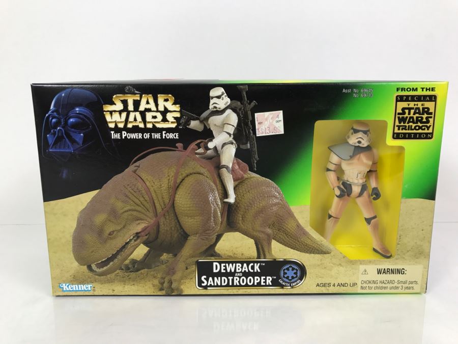 STAR WARS The Power Of The Force Special Starwars Trilogy Edition Dewback And Sandtrooper Kenner Hasbro 1997 69645/69743 New In box [Photo 1]