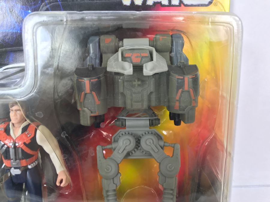 STAR WARS Rebel Alliance Deluxe Han Solo With Smuggler Flight Pack Kenner Hasbro 1996 69610/69612 New On Card [Photo 5]