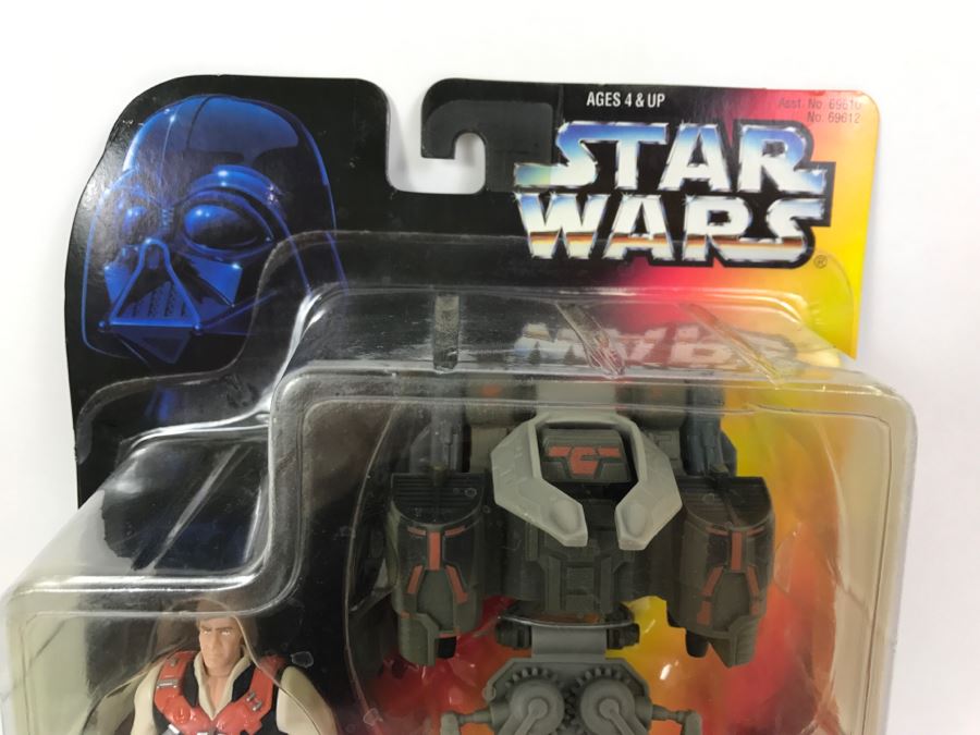STAR WARS Rebel Alliance Deluxe Han Solo With Smuggler Flight Pack Kenner Hasbro 1996 69610/69612 New On Card [Photo 2]