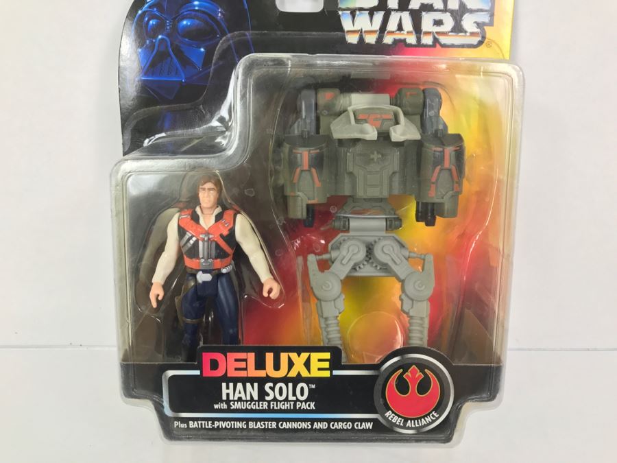 STAR WARS Rebel Alliance Deluxe Han Solo With Smuggler Flight Pack ...