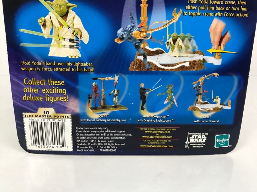 STAR WARS Attack Of The Clones Yoda With Force Powers Hasbro 2002 84900/84859 New On Card [Photo 11]
