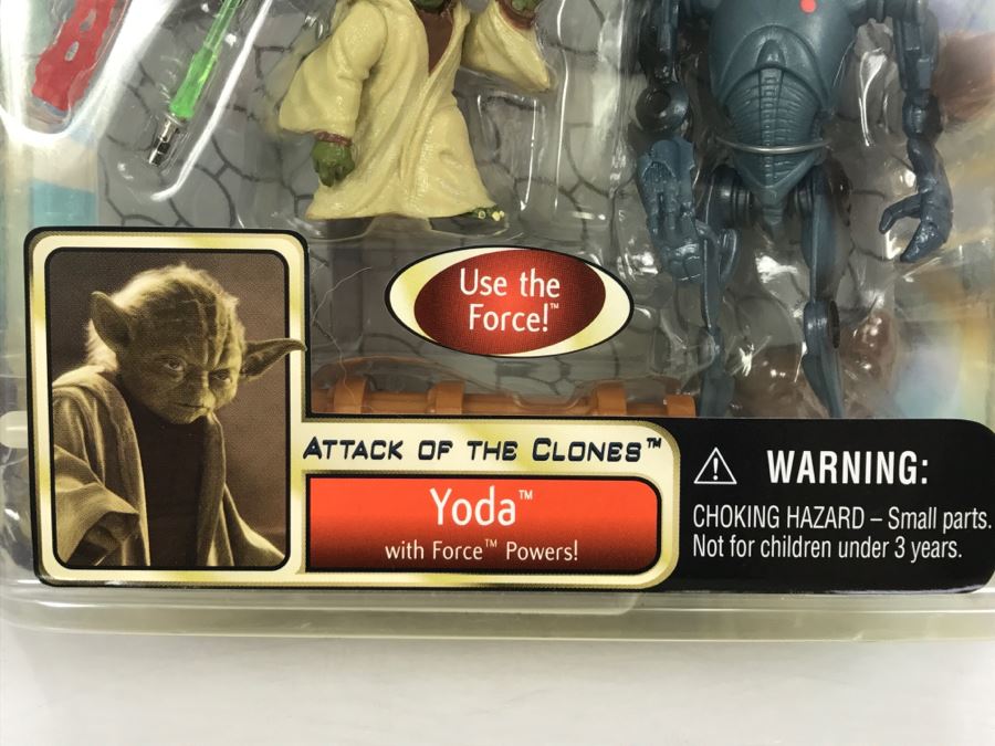 STAR WARS Attack Of The Clones Yoda With Force Powers Hasbro 2002 84900/84859 New On Card [Photo 8]