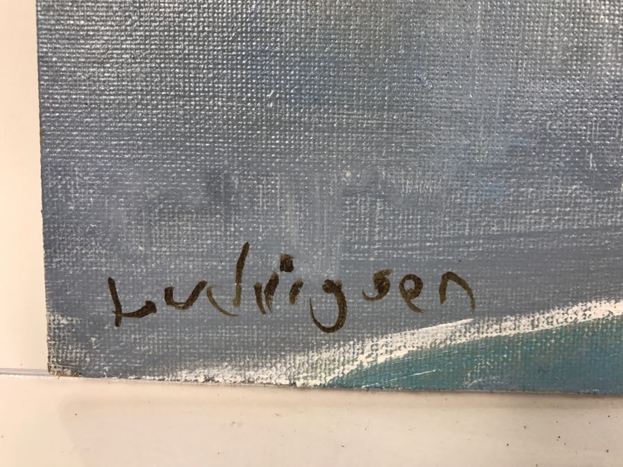 Original Plein Air Oil Painting By Malcolm Ludvigsen (British Mathematician And Plein Air Painter) UK Artist Runswick Bay 20'W x 14'H [Photo 11]