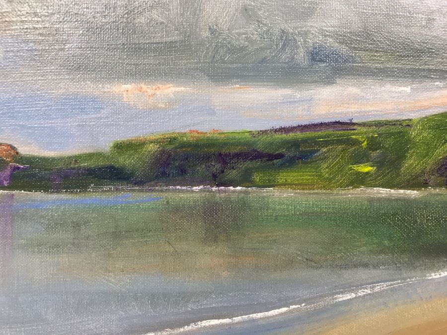 Original Plein Air Oil Painting By Malcolm Ludvigsen (British Mathematician And Plein Air Painter) UK Artist Runswick Bay 20'W x 14'H [Photo 7]