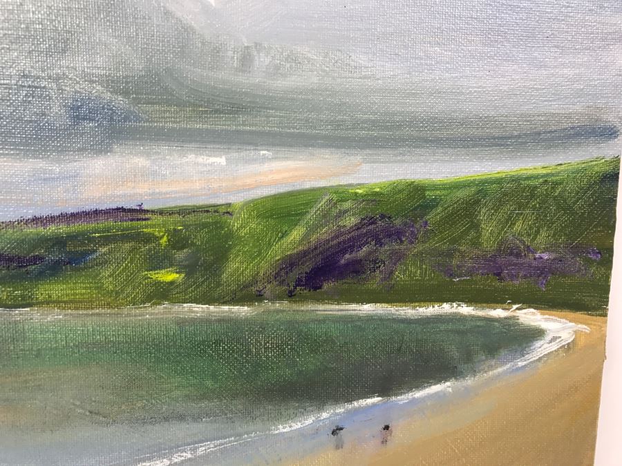 Original Plein Air Oil Painting By Malcolm Ludvigsen (British Mathematician And Plein Air Painter) UK Artist Runswick Bay 20'W x 14'H [Photo 6]