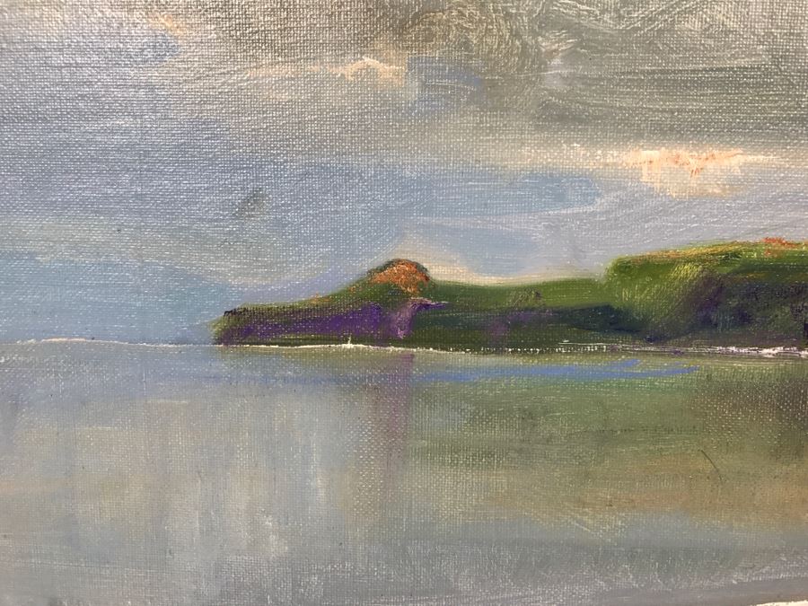 Original Plein Air Oil Painting By Malcolm Ludvigsen (British Mathematician And Plein Air Painter) UK Artist Runswick Bay 20'W x 14'H [Photo 8]