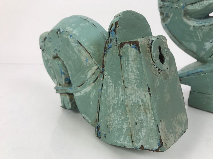 Pair Of Painted Carved Wood Horse Heads For Mounting On Wall [Photo 9]