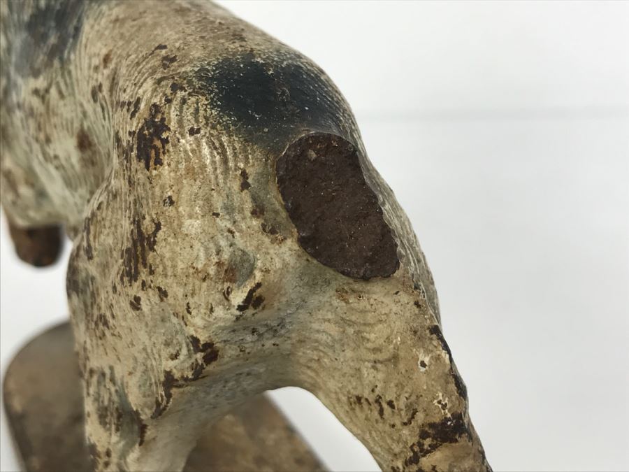Vintage Cast Iron Doorstop Hunting Setter Pointer Dog - Missing Tail 7'L [Photo 6]