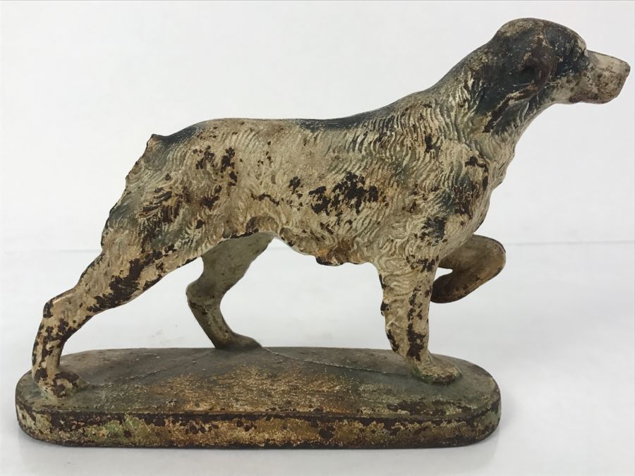 Vintage Cast Iron Doorstop Hunting Setter Pointer Dog - Missing Tail 7'L [Photo 8]