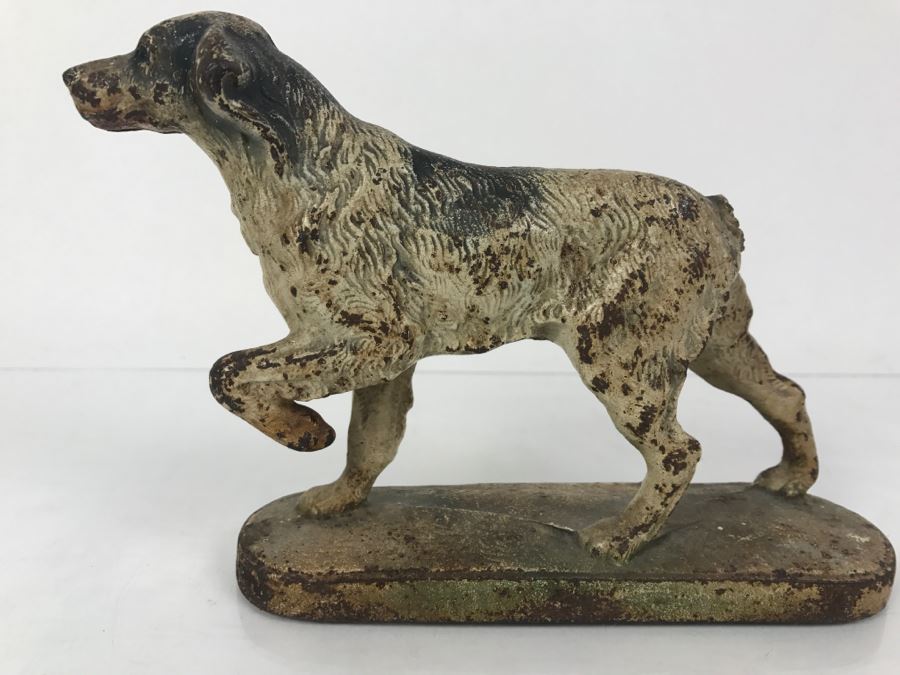 Vintage Cast Iron Doorstop Hunting Setter Pointer Dog - Missing Tail 7'L [Photo 4]