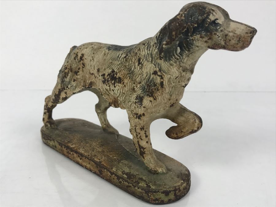 Vintage Cast Iron Doorstop Hunting Setter Pointer Dog - Missing Tail 7'L [Photo 9]