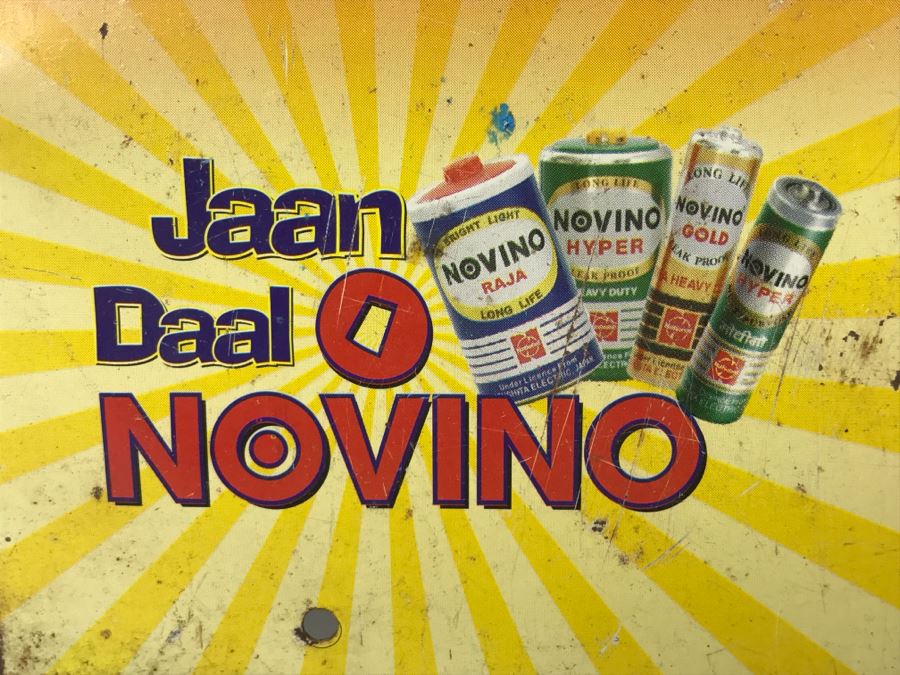 Vintage Metal India Advertising Calendar Sign Novino Batteries & Torches [Photo 11]