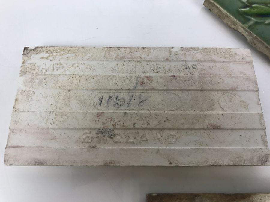 Set Of 4 Floral Motif Tiles Made In England [Photo 14]