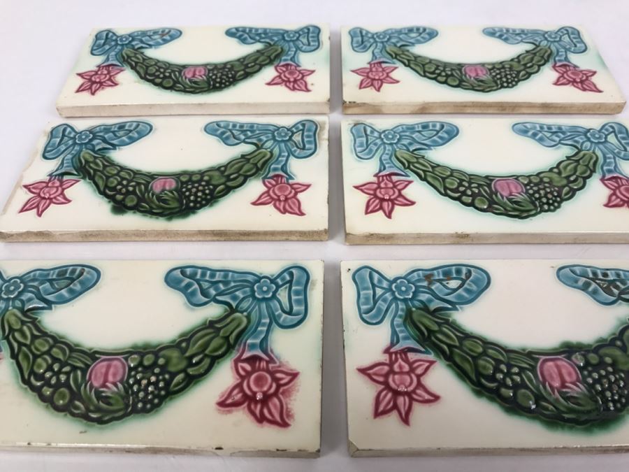 Set Of 6 Tiles Made In Japan [Photo 3]