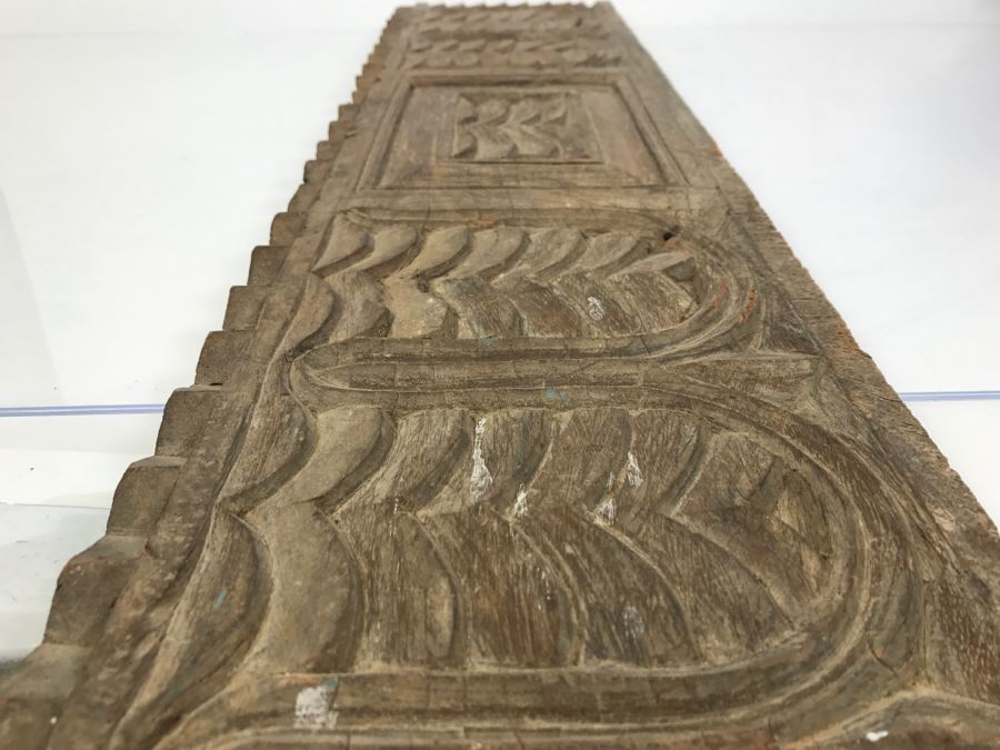 Vintage Carved Teak Wood Panel [Photo 2]